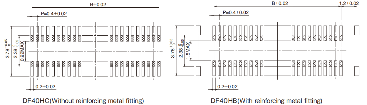 DF40HB/DF40HC插座_堆疊高度4.0mm-板對板和板對FPC連接器